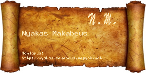 Nyakas Makabeus névjegykártya